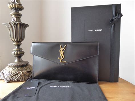 ysl black leather pouch|ysl uptown pouch beige.